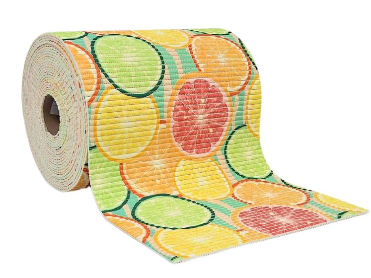 Imagem de Tapete Antiderrapante Tropical Rolo 65cm x 15m Cítrico Kapazi Estampado