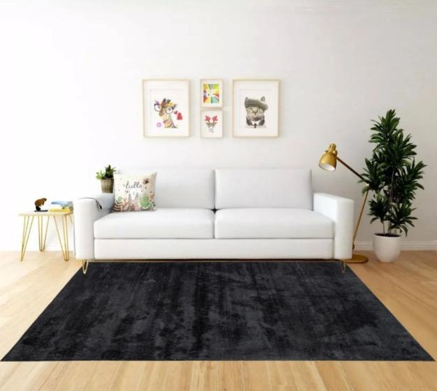 Tapete apolo 2,00 x 2,00 quadrado toque macio recepção loja comércio 100% antiderrapante quarto sala-preto - PRATA-TEXTIL Imagem de Tapete apolo 2,00 x 2,00 quadrado toque macio recepção loja comércio 100% antiderrapante quarto sala-preto