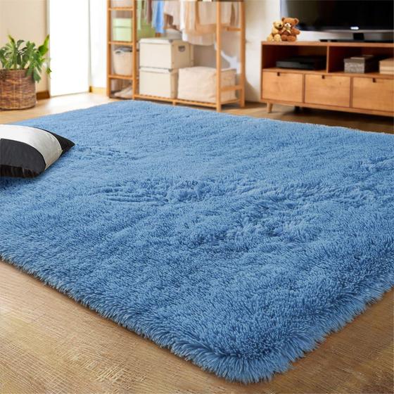 Imagem de Tapete Area LOCHAS Ultra Soft Fluffy Living Room 160x230cm azul