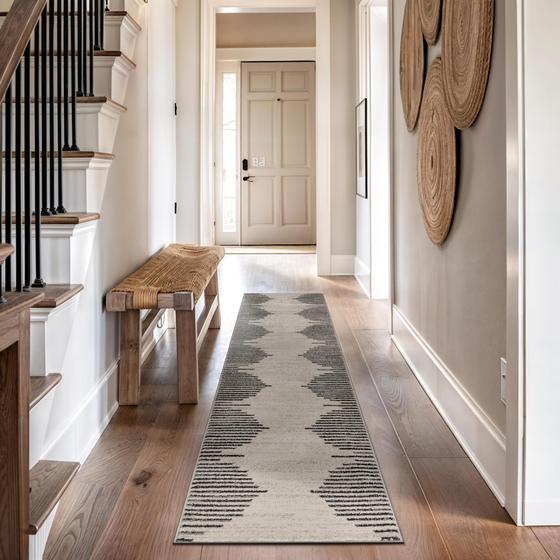 Imagem de Tapete Area Rugshop Bohemian Stripe resistente a manchas 2,5 m x 3 m