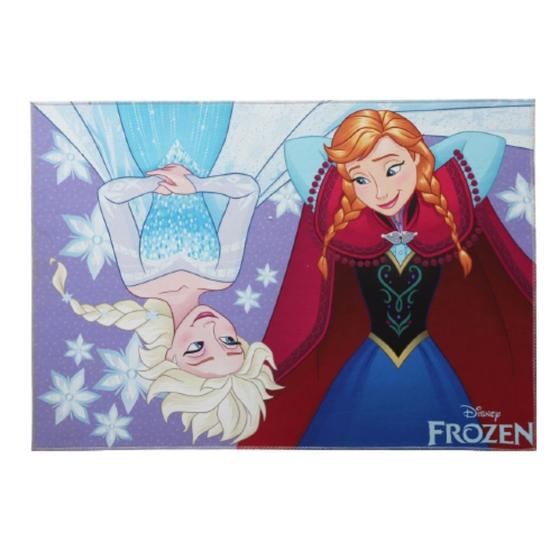 Imagem de Tapete As Irmãs Frozen Quarto Infantil Criança Bebê Menina 1 Metro Decoração Feminino Disney Lilas