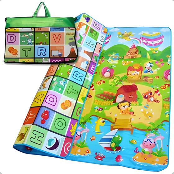 Imagem de Tapete Atividades Infantil Bolsa 200x180 Dupla Face