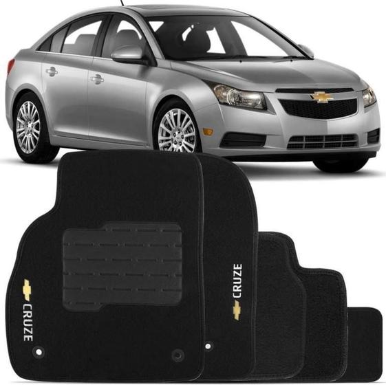 Imagem de Tapete Automotivo Chevrolet Cruze 2011 Até 2015 Logo Bordado