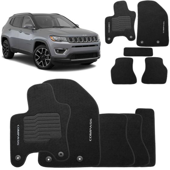 Imagem de Tapete Automotivo Jeep Compass Carpete Base Pinada