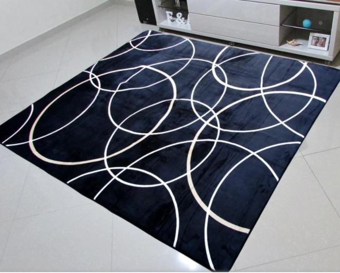 Tapete aveludado para sala flannel 2,0 x 1,4 estampas geométricas ...