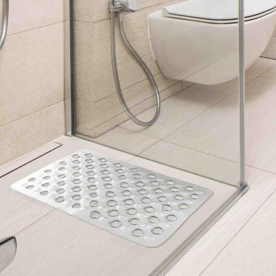 Imagem de Tapete Banheiro Box Antiderrapante Com Ventosa Transparente