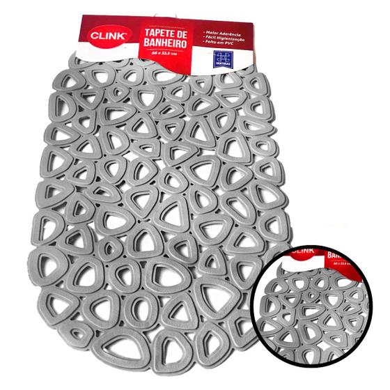 Tapete Banheiro Box Ventosas Antiderrapante Para Idosos Cinza - CLINK ...