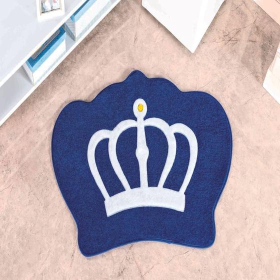 Imagem de Tapete Big Premium Coroa 1,16m x 0,90m Azul Royal Guga Tapetes