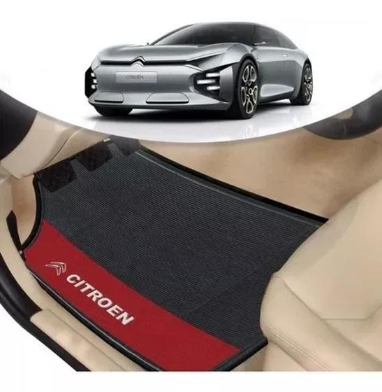 Imagem de Tapete Borracha Automotivo Citroen Logo Lado Preto 4 Pçs