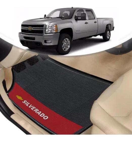 Imagem de Tapete Borracha Automotivo Gm Silverado Lado Vermelho 4 Pçs