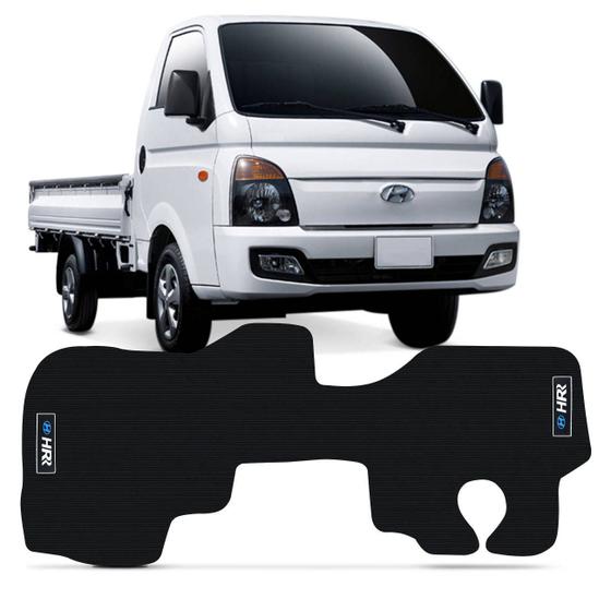 Imagem de Tapete Caminhão Hyundai HR 2008 a 2018 Borracha PVC Preto com Grafia e Logo 1 Peça Antiderrapante