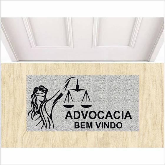 Imagem de Tapete capacho advocacia 80x40 fundo prata