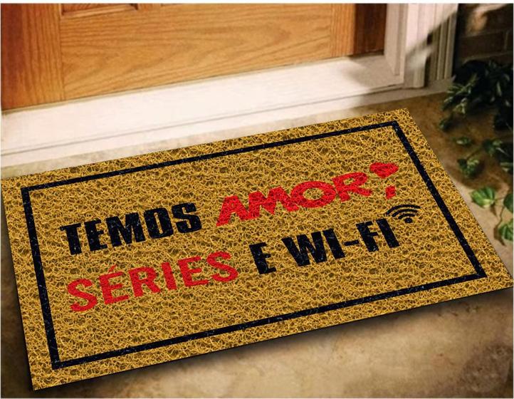 Imagem de Tapete Capacho Amor Series Wifi 60x40 Divertido Decorativo