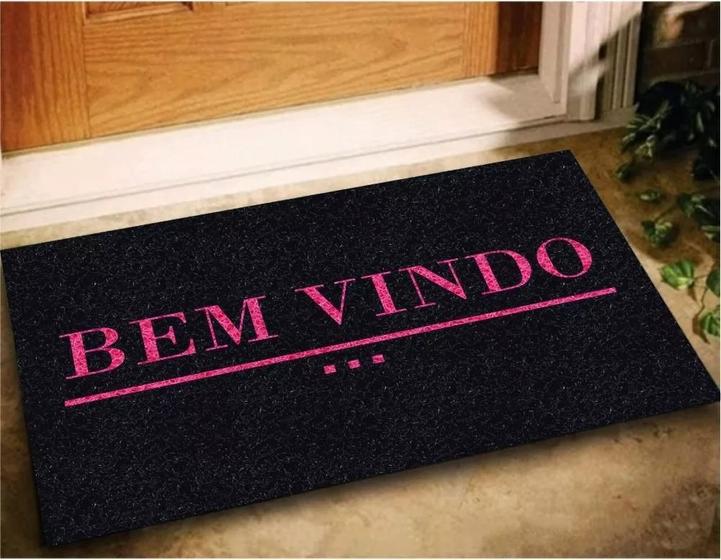 Imagem de Tapete Capacho Bem Vindo 60X40 (Pink)