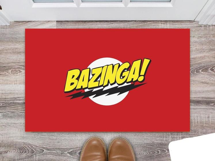 Imagem de Tapete Capacho Decorativo Entrada Porta Sala Geek Bazinga