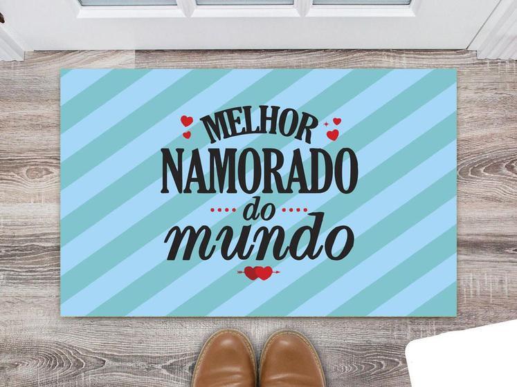 Imagem de Tapete Capacho Decorativo Entrada Porta Sala Melhor Namorado do Mundo