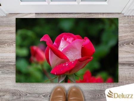 Imagem de Tapete Capacho Decorativo Entrada Porta Sala Rosas