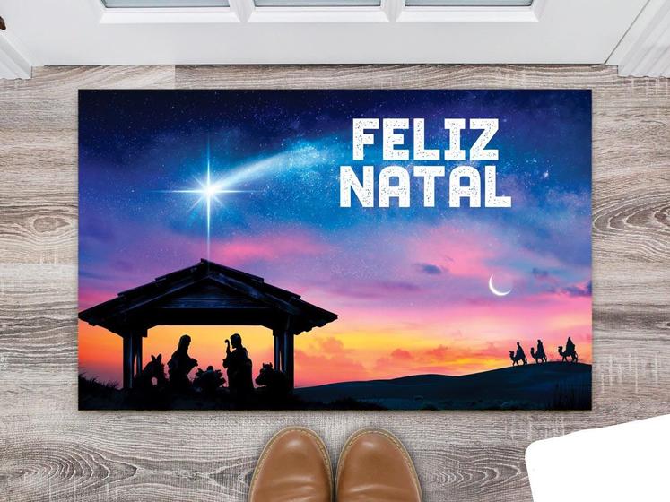 Imagem de Tapete Capacho Decorativo Natal Boas Festas Final do Ano