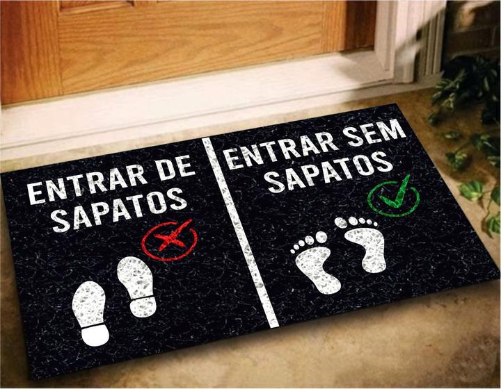 Imagem de Tapete Capacho Entrar Sem Sapatos 60x40 Tire Casa Divertida