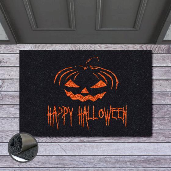 Imagem de Tapete Capacho Happy Halloween Abobora 60x40 Jack O'Lantern