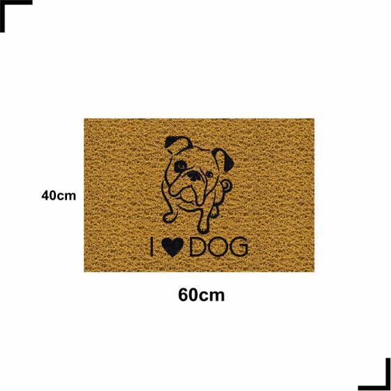 Imagem de Tapete Capacho Love Dog Bulldog Amo Cachorro 60X40 Pet Porta