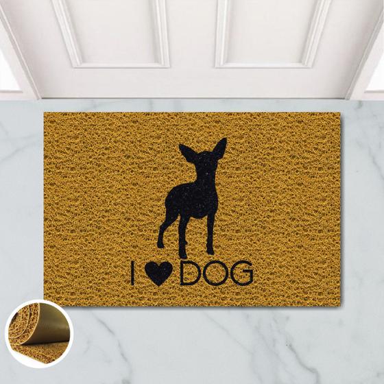 Imagem de Tapete Capacho Love Dog Pinscher Amo Cachorro 60x40 Pinther