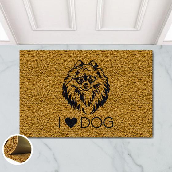 Imagem de Tapete Capacho Love Dog Spitz Amo Cachorro 60x40 Lulu Porta