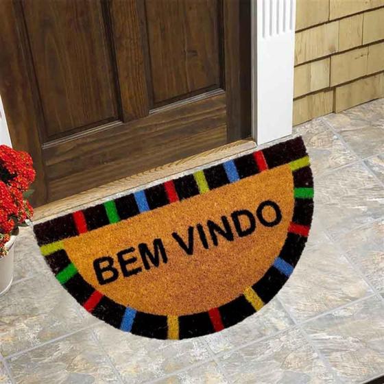 Imagem de Tapete Capacho Meia Lua Fibra de Coco