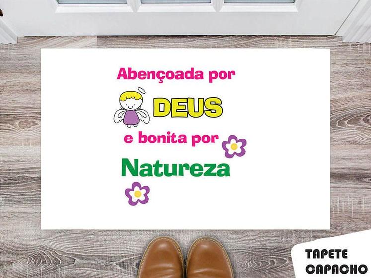 Imagem de Tapete Capacho Personalizado Abençoada Por deus e Bonita Por Natureza