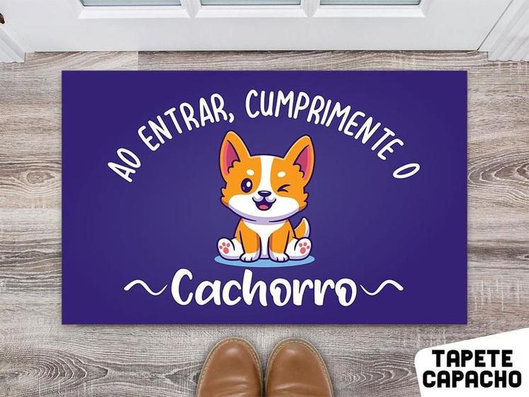 Imagem de Tapete Capacho Personalizado Divertido Cumprimente O Cachorro