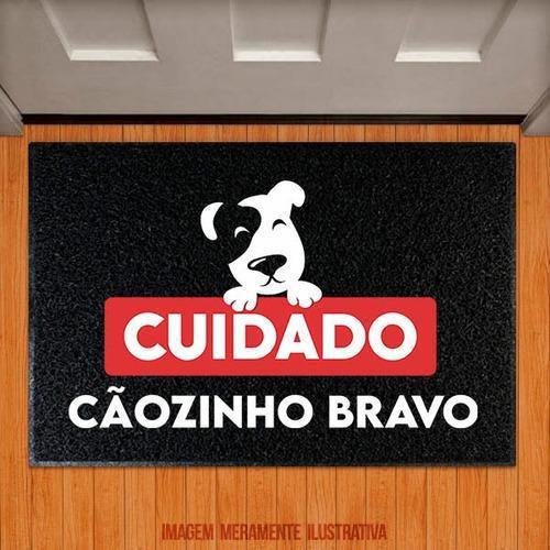 Imagem de Tapete Capacho Pet - Cuidado Cãozinho Bravo Cachorro