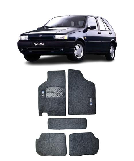 Imagem de Tapete Carpete Fiat Tipo 1994 a 1997 com Logo Bordado Grafite-400.323GRF