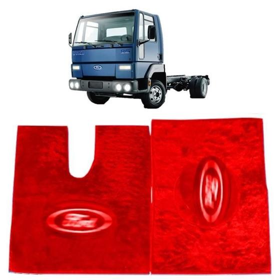 Imagem de Tapete Chinil Forrado Com Emblema Para Ford Cargo Vermelho