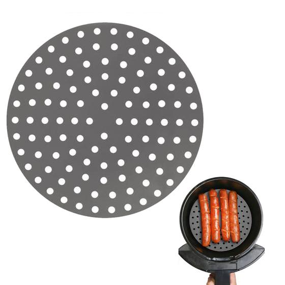 Imagem de Tapete Cinza Esteira Culinário Silicone Air Fryer 28cm Forro