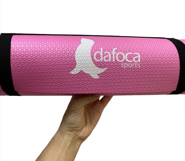 Imagem de Tapete Colchonete Para Academia Ioga Pilates Treino Funcional 180x50cm EVA DF1030 Rosa Dafoca