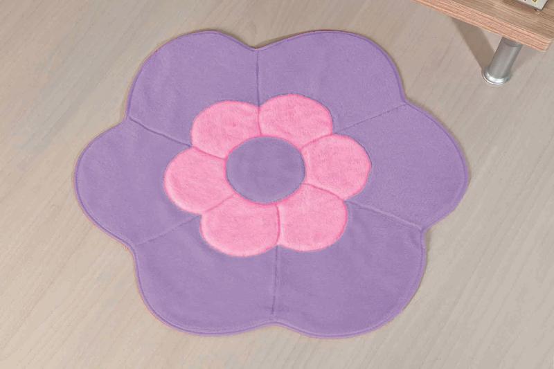 Tapete com antiderrapante Formato Margarida Dupla - 70cm x 70cm - Lilás Menor preço em Tapete com antiderrapante Formato Margarida Dupla - 70cm x 70cm - Lilás
