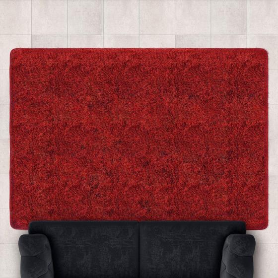Imagem de Tapete Confort Shaggy 1,40m x 2,00m Bordô - Bene casa