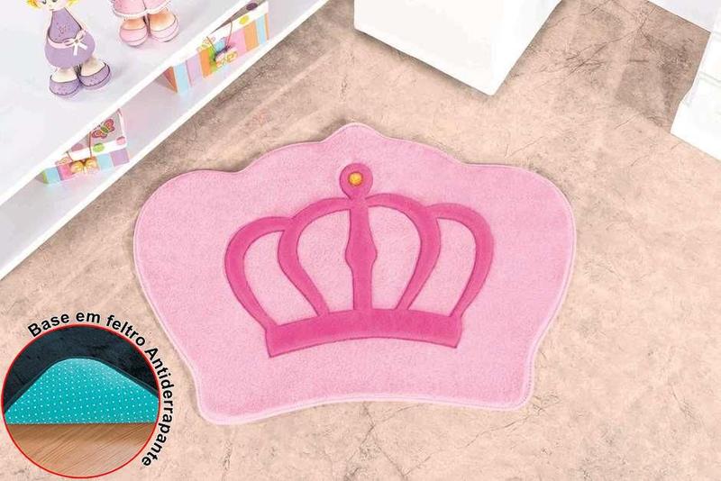 Tapete Coroa Real Pelucia Premium Antiderrapante Rosa Quarto Infantil Menina é boa?