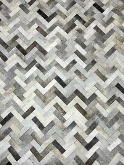 Imagem de Tapete Couro 250x350 chevron roya gris grey