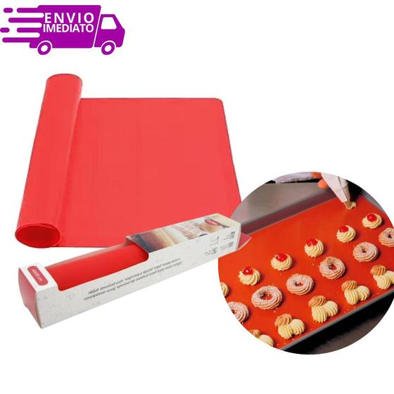 Imagem de Tapete Culinário Silicone Antiaderente para Amassar Assar Forno não Gruda Confeitaria