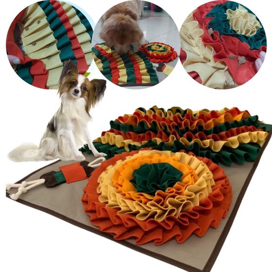Imagem de Tapete de atividade forrageio para pets comedouro lento redondo colorido