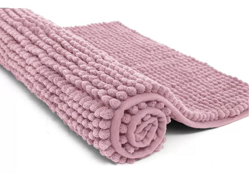 Imagem de Tapete De Banheiro Antiderrapante Bolinha Microfibra Rosa
