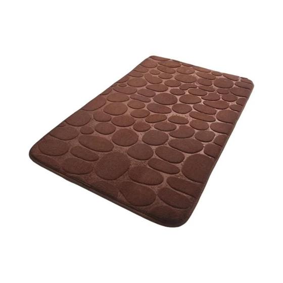 Imagem de Tapete de Banho Absorvente de Espuma de Memória com Padrão de Seixo - Antiderrapante