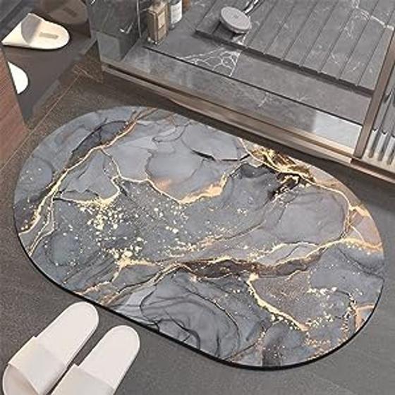 Imagem de Tapete de Banho com Padrão Oval de Pedra de Lama de Diatomáceas