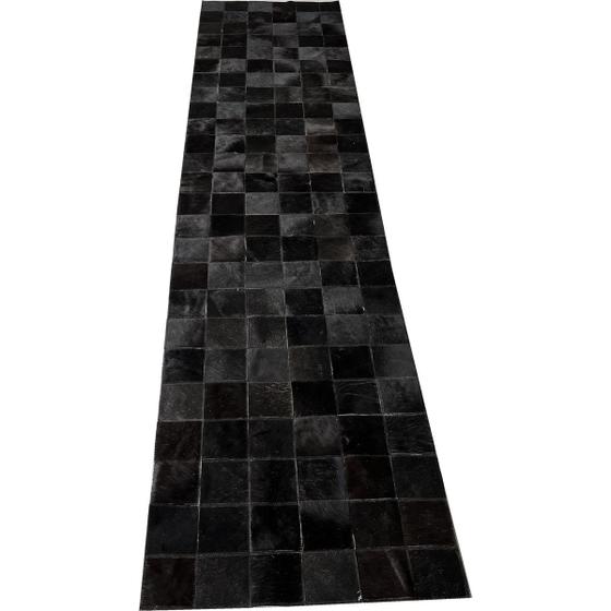 Tapete De Couro preto natural 0,60x2,50 Sem Borda Pç 10