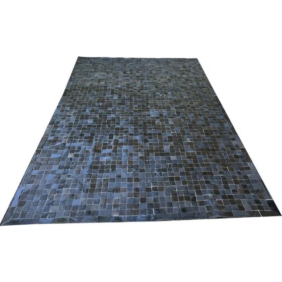 Imagem de Tapete de couro preto natural 2,00x3,00 com borda peça 5x5cm