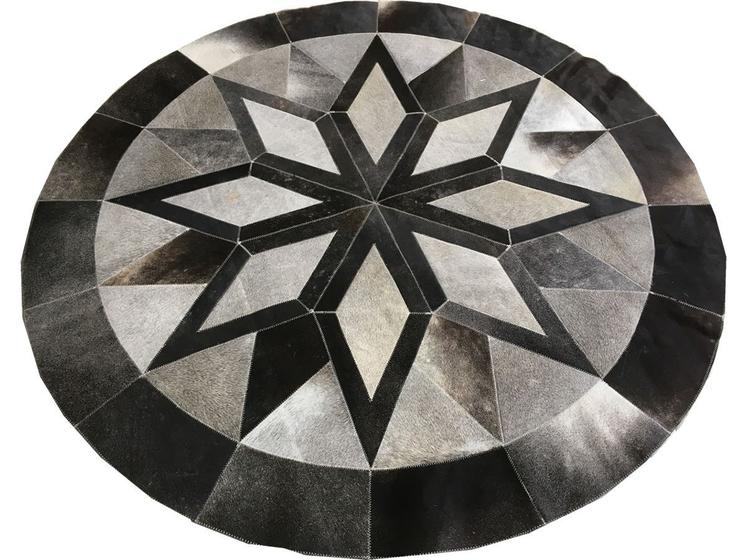 Imagem de Tapete de couro redondo cinza escuro 1,60 diâmetro