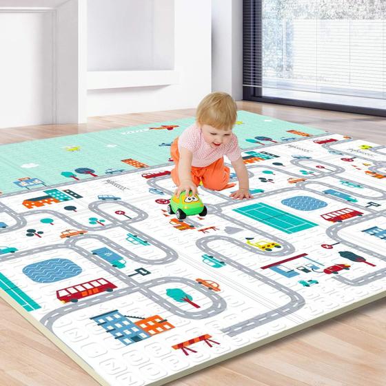 Imagem de Tapete de espuma para bebês Play Mat Eanpet, 180x200cm, antiderrapante