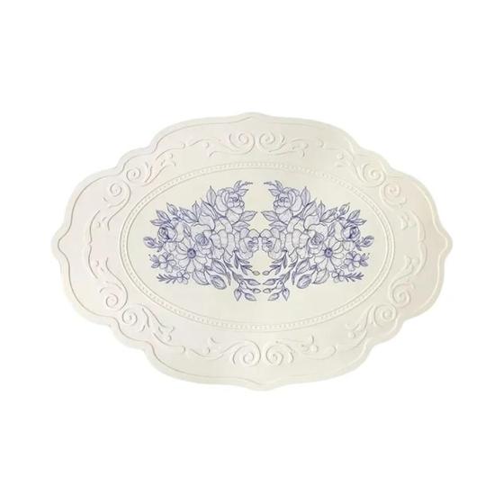 Imagem de Tapete De Jantar De Silicone Floral Padrão Retrô À Prova D'água Para Talheres De Cozinha