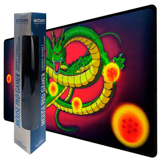 Imagem de Tapete de Mouse Dragon Ball Shenlong Esferas do Dragão Novo e Lacrado 70x35 cm Gamer